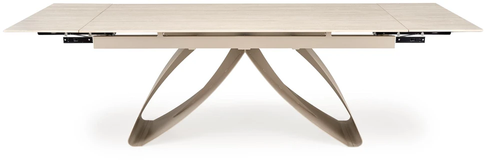 HILARIO extension table, light travertine/cashmere