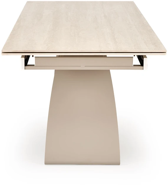 HILARIO extension table, light travertine/cashmere