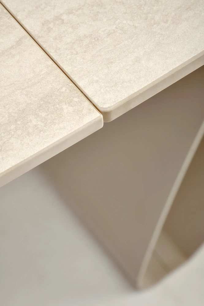 HILARIO extension table, light travertine/cashmere