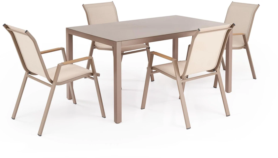 HOVER garden table, beige / cappuccino