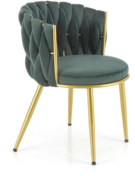K517 chair, dark žalias / auksinis