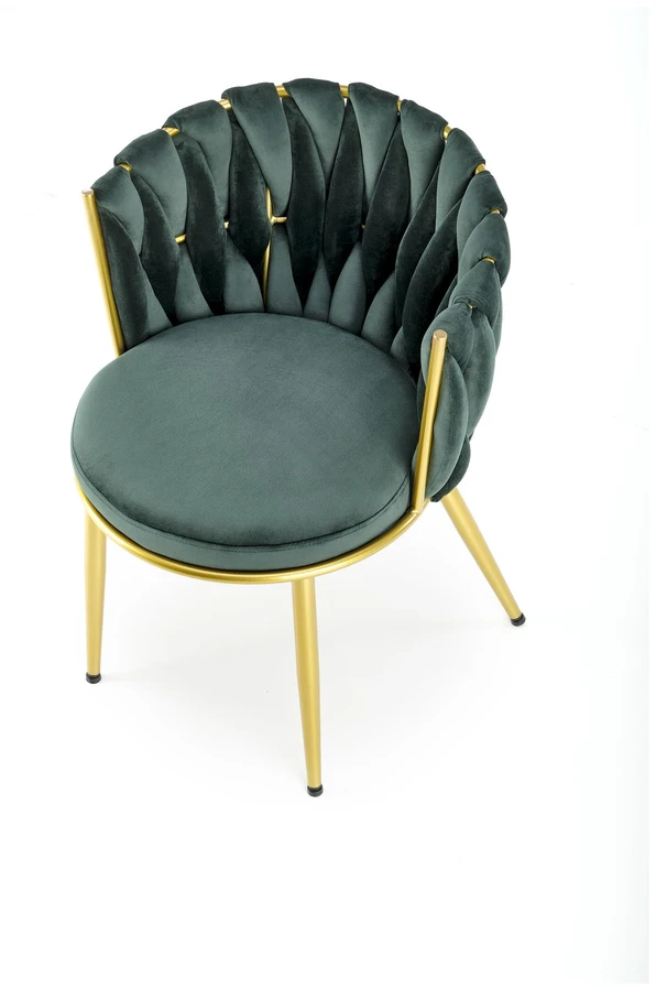 K517 chair, dark žalias / auksinis