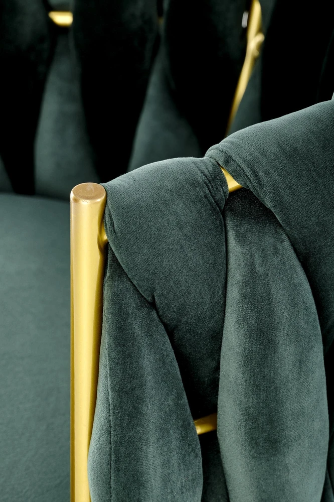 K517 chair, dark žalias / auksinis