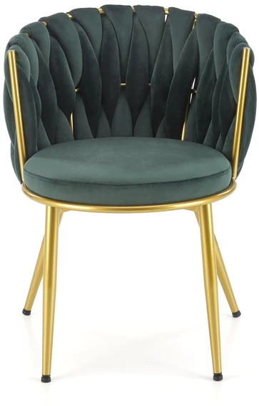 K517 chair, dark žalias / auksinis