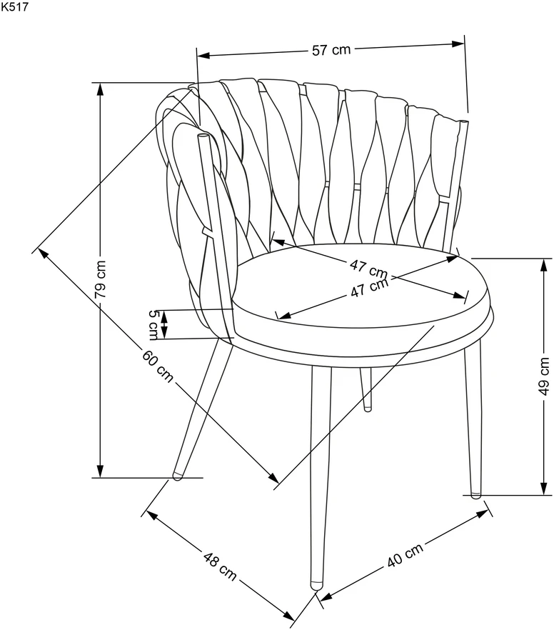 K517 chair, dark žalias / auksinis
