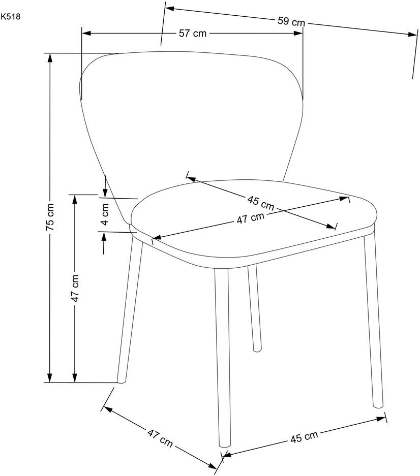 K518 chair, creamy