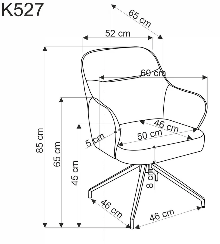 K527 chair, beige