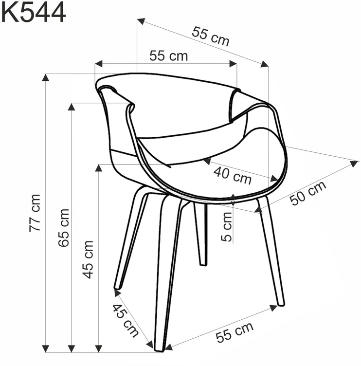 K544 K545 kėdė, smėlio / riešuto spalvos