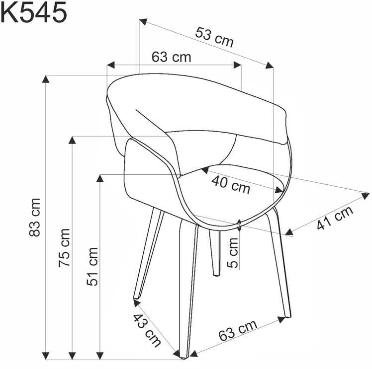 K545 K546 kėdė, pilka