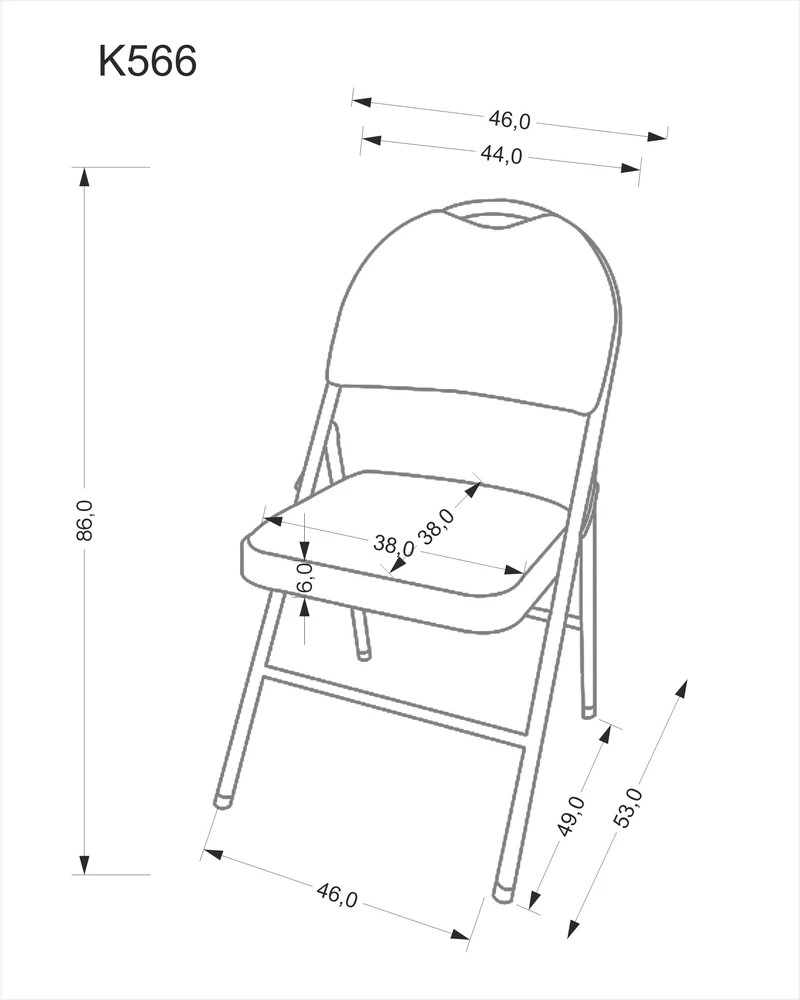 K566 chair color: juodas