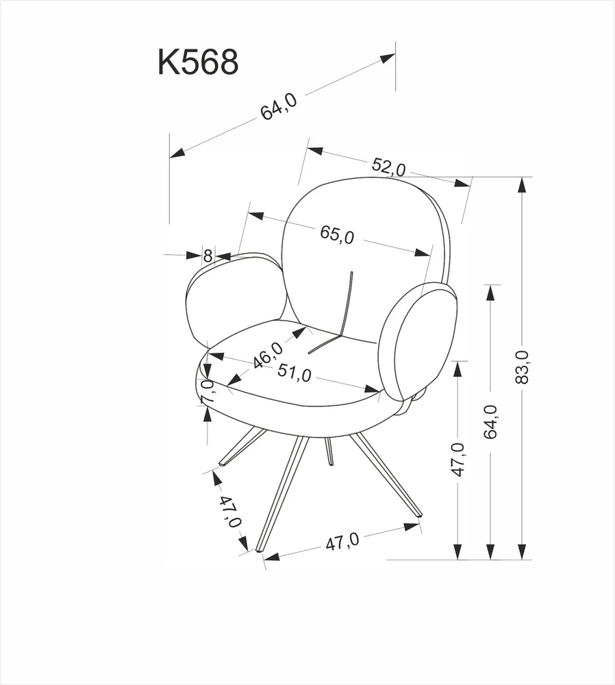 Halmar Kėdė K568 Tamsi smėlio