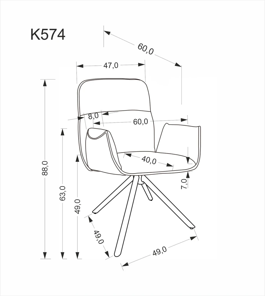 Halmar Kėdė K574 Pilka