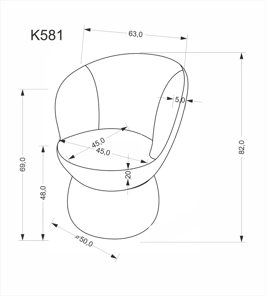 Halmar Kėdė K581 Smėlio spalvos
