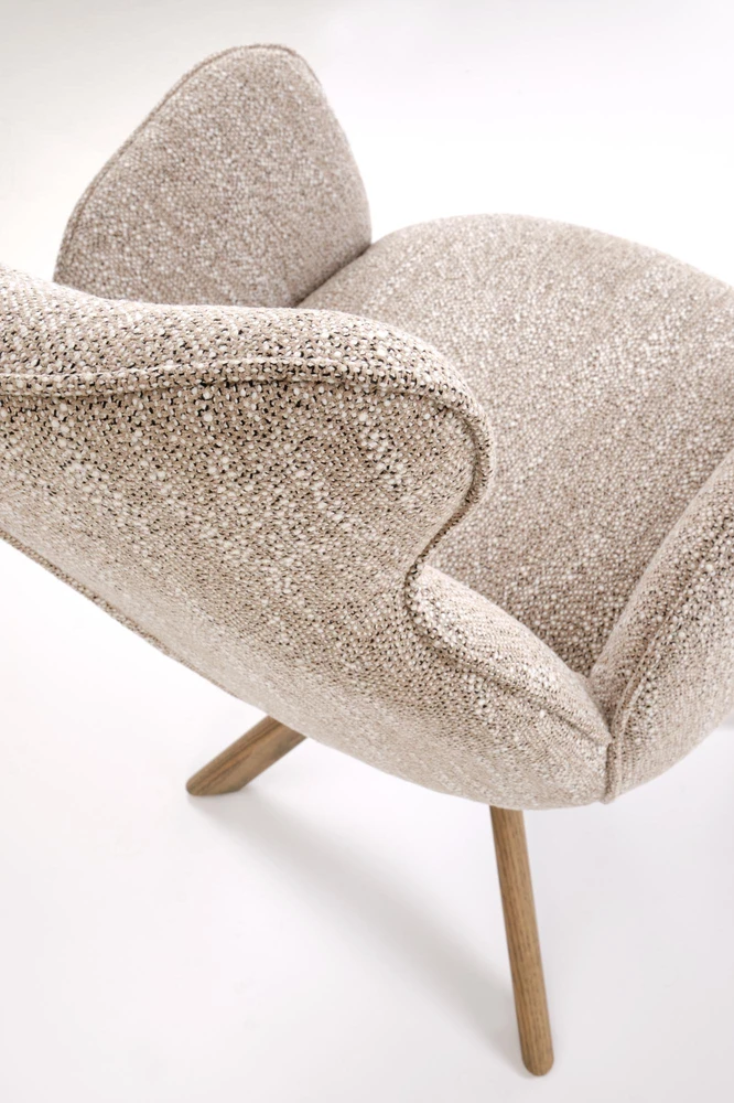 K585 chair, dark beige / l.walnut