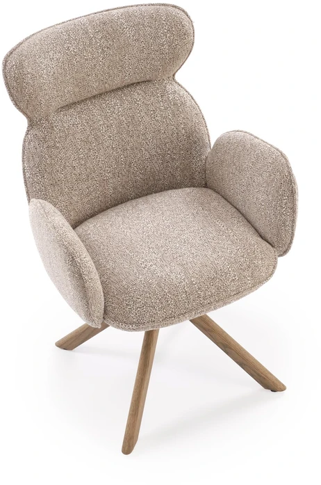 K585 chair, dark beige / l.walnut