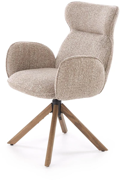 K585 chair, dark beige / l.walnut