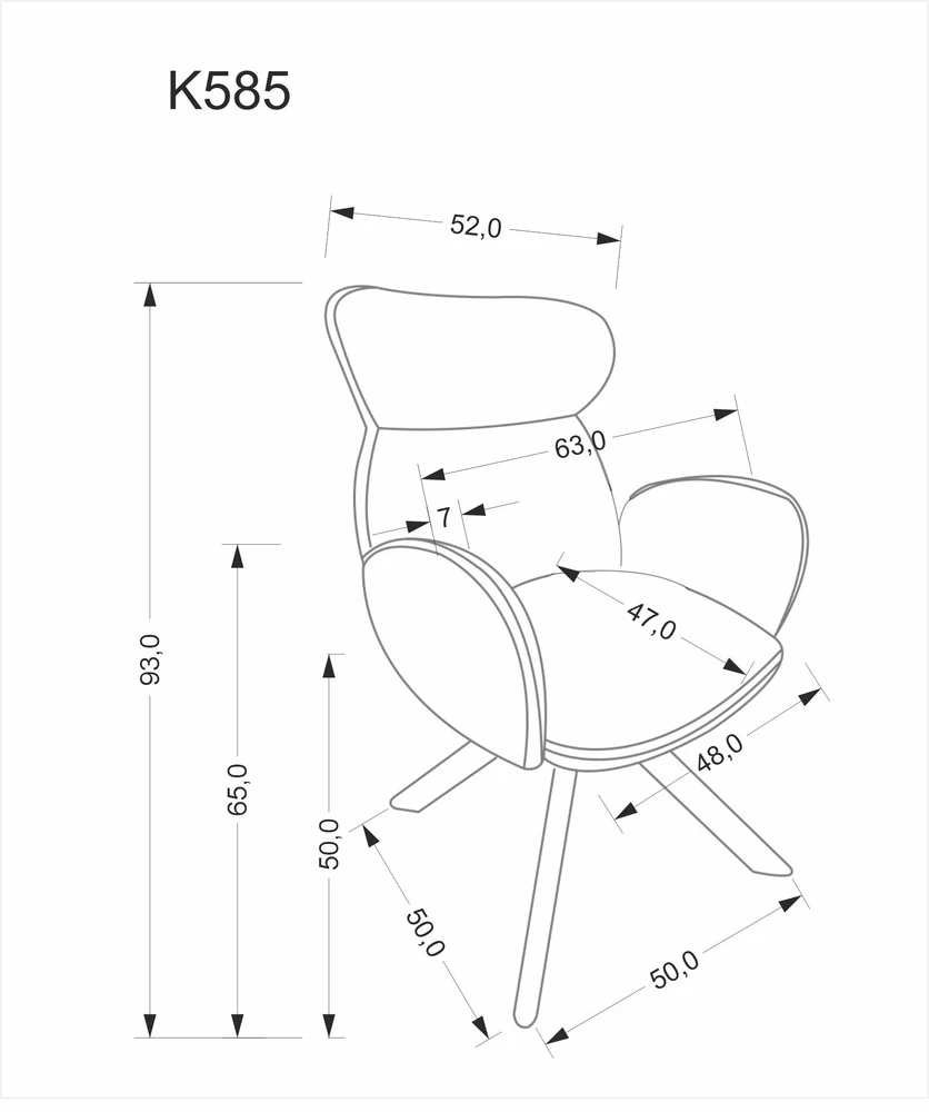 K585 chair, dark beige / l.walnut