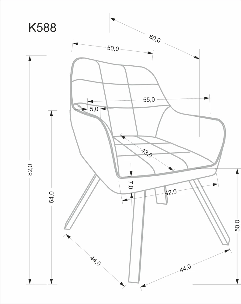 Halmar Kėdė K588 Pilka