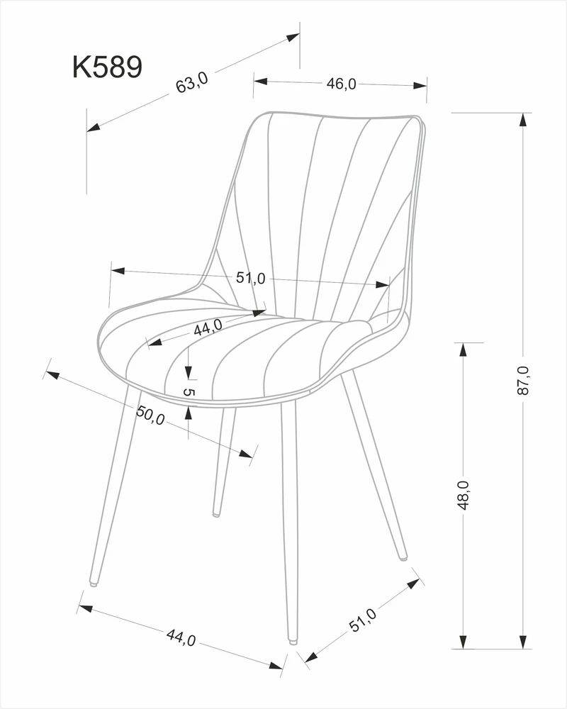 K589 chair, pilkas