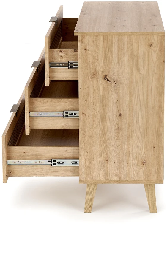 Komoda BORNEO KM-2, ąžuolo artisan / juoda