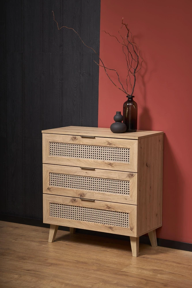 Komoda BORNEO KM-2, ąžuolo artisan / juoda