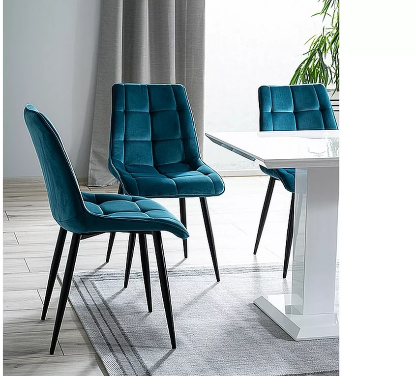 Signal Meble CHIC VELVET KĖDĖ Juodas RĖMAS / TURQUOISE BLUVEL 85