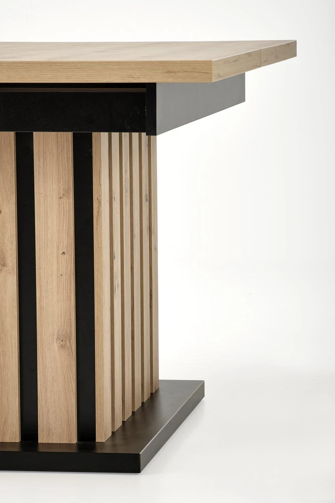 LAMELLO extension table, artisan oak / juodas