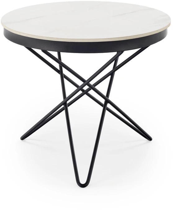 LEILA 2 c.table, baltas marble / juodas