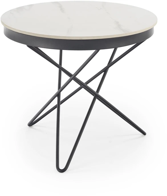 LEILA 2 c.table, baltas marble / juodas