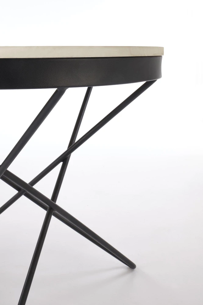 LEILA 2 c.table, baltas marble / juodas