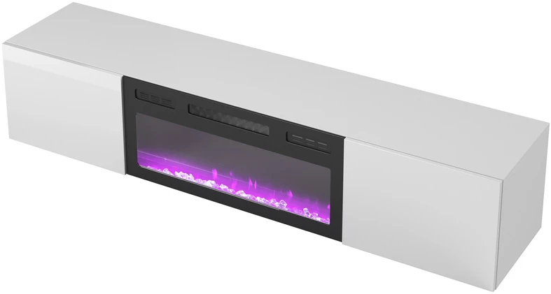 LIVO RTV 180 TV stand with fireplace, baltas