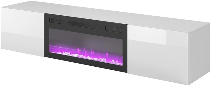 LIVO RTV 180 TV stand with fireplace, baltas