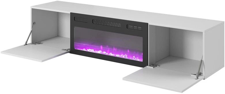 LIVO RTV 180 TV stand with fireplace, baltas