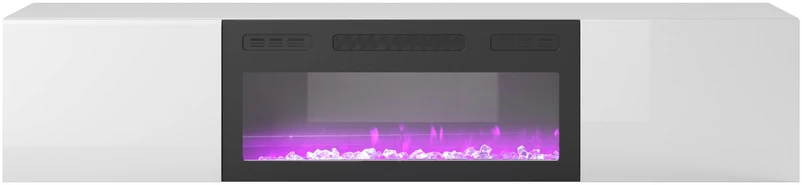 LIVO RTV 180 TV stand with fireplace, baltas