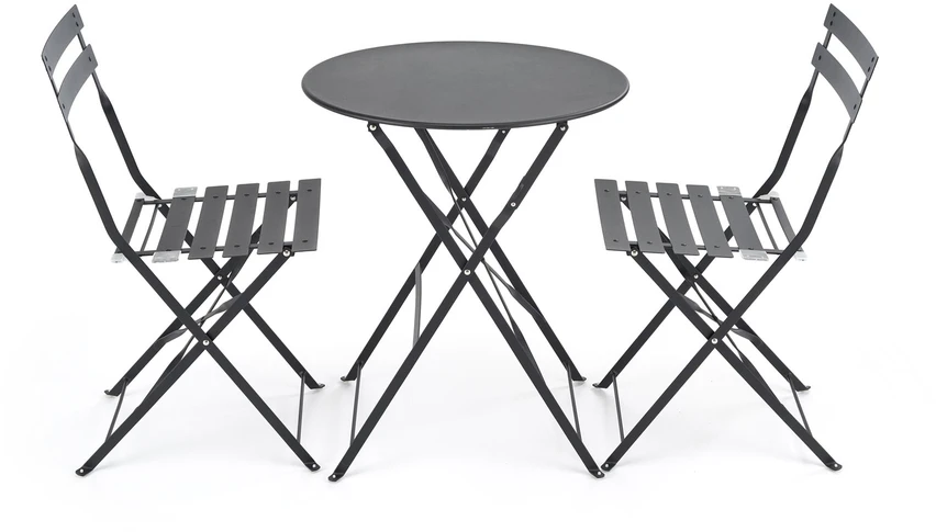 LIVORNO garden set (table+2 chairs), juodas