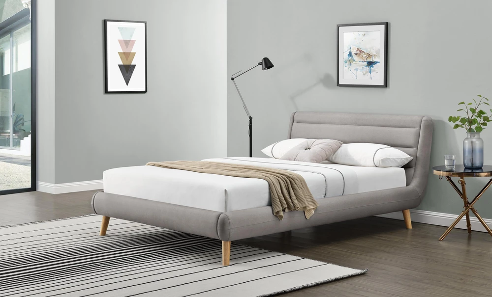 Lova ELANDA 160 bed, color: light pilkas