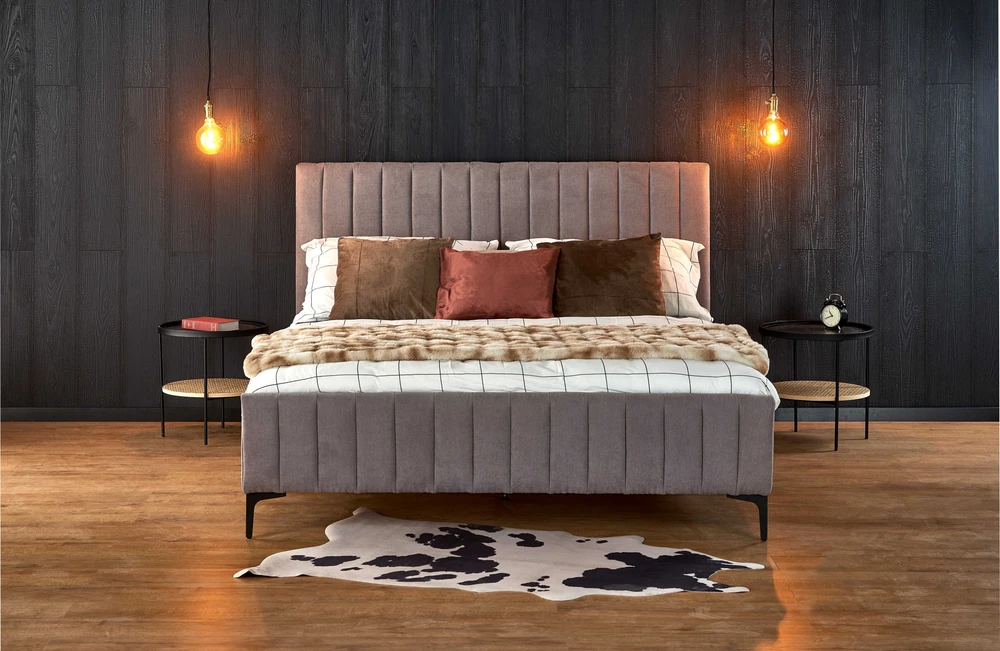 Lova FRANCESCA 160, bed, light pilka