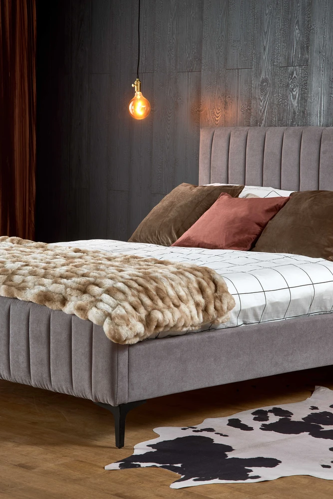 Lova FRANCESCA 160, bed, light pilka