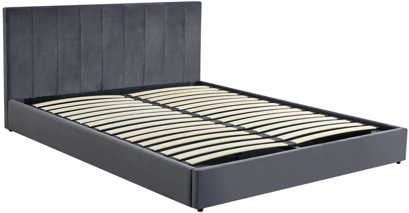 Lova KATARINA bed with bedding container, pilkas