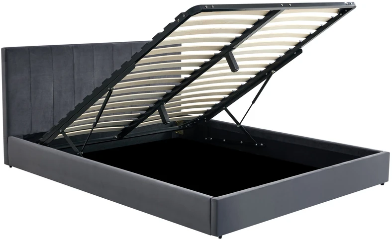 Lova KATARINA bed with bedding container, pilkas