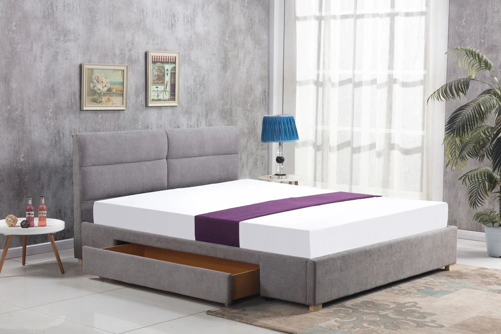 Lova MERIDA bed, color: light pilkas