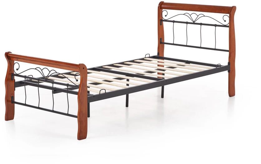 Lova viengulė VERONICA bed 90 cm antininė vyšnia/juoda