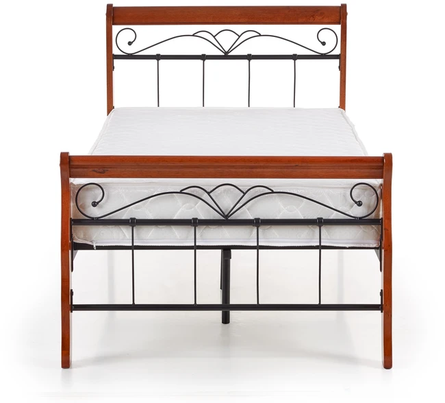 Lova viengulė VERONICA bed 90 cm antininė vyšnia/juoda