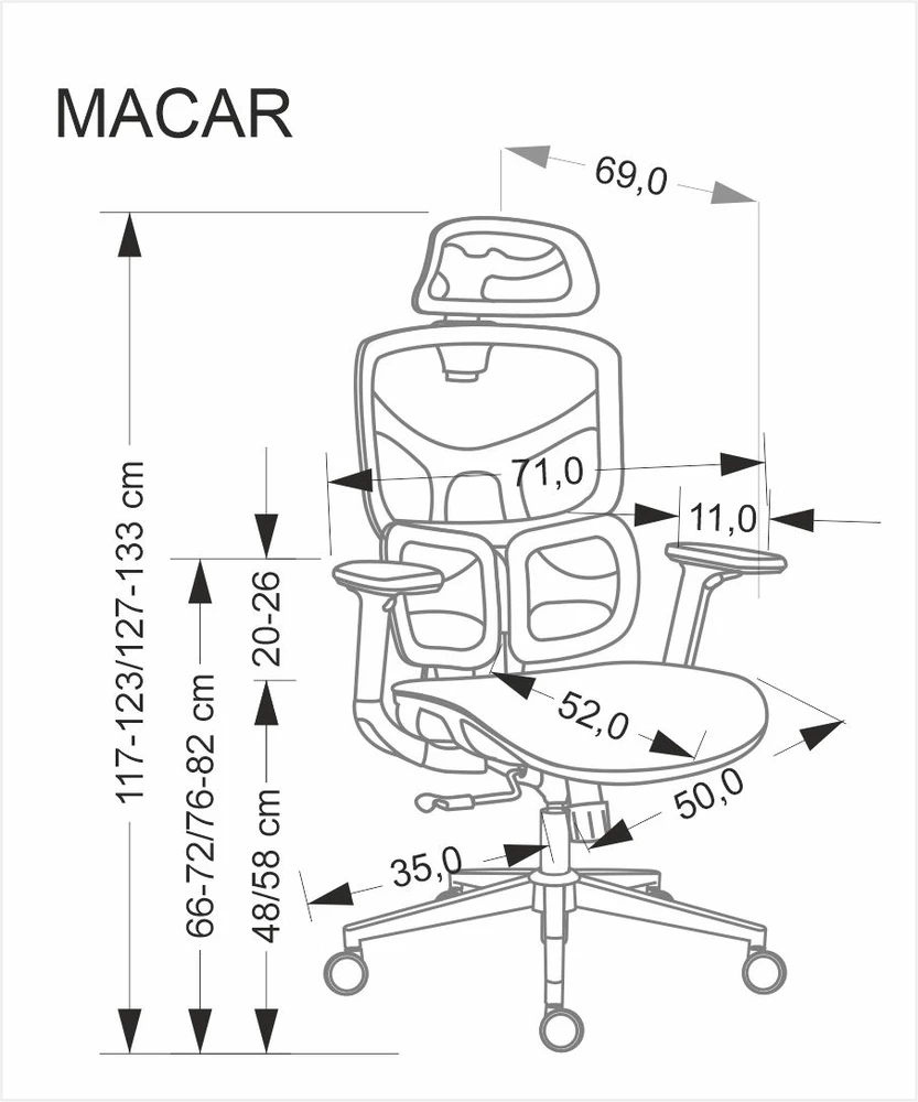 Halmar MACAR office chair, juodas