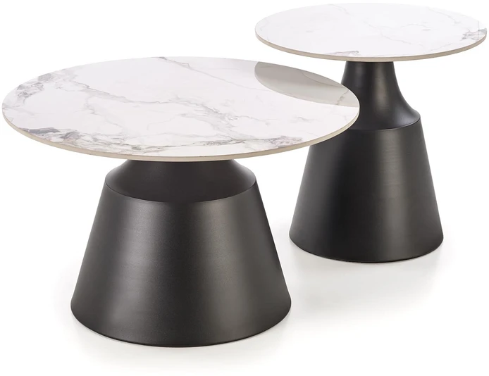 MAGNETA set of two, baltas marble/juodas