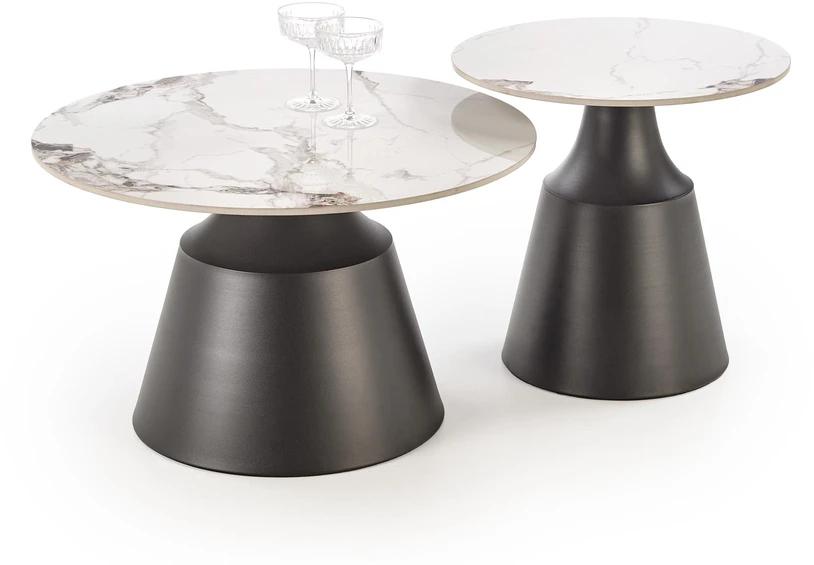 MAGNETA set of two, baltas marble/juodas