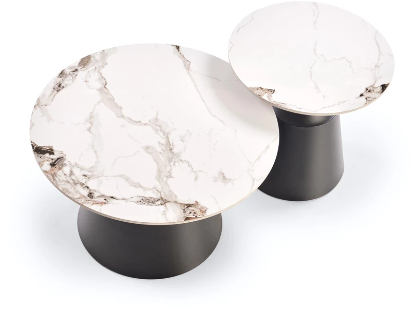 MAGNETA set of two, baltas marble/juodas