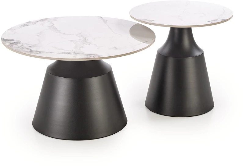 MAGNETA set of two, baltas marble/juodas