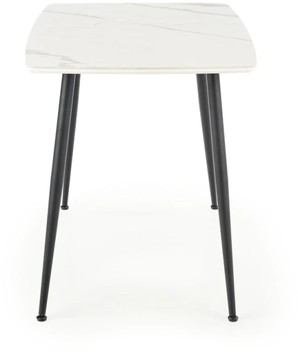 MARCO table, color: top - baltas marble, legs - juodas
