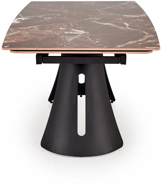 MARVIN extension table, top - maroon marble, legs - juodas